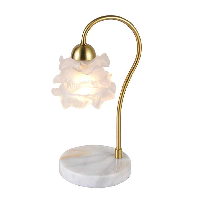 1-lekka lampa stołowa z płatkami szkła matowego