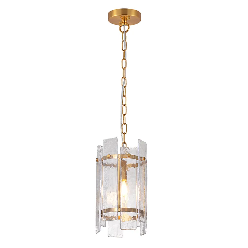 Nowoczesna lampa wisząca z 1 lekkim teksturowanym szklanym cylindrem