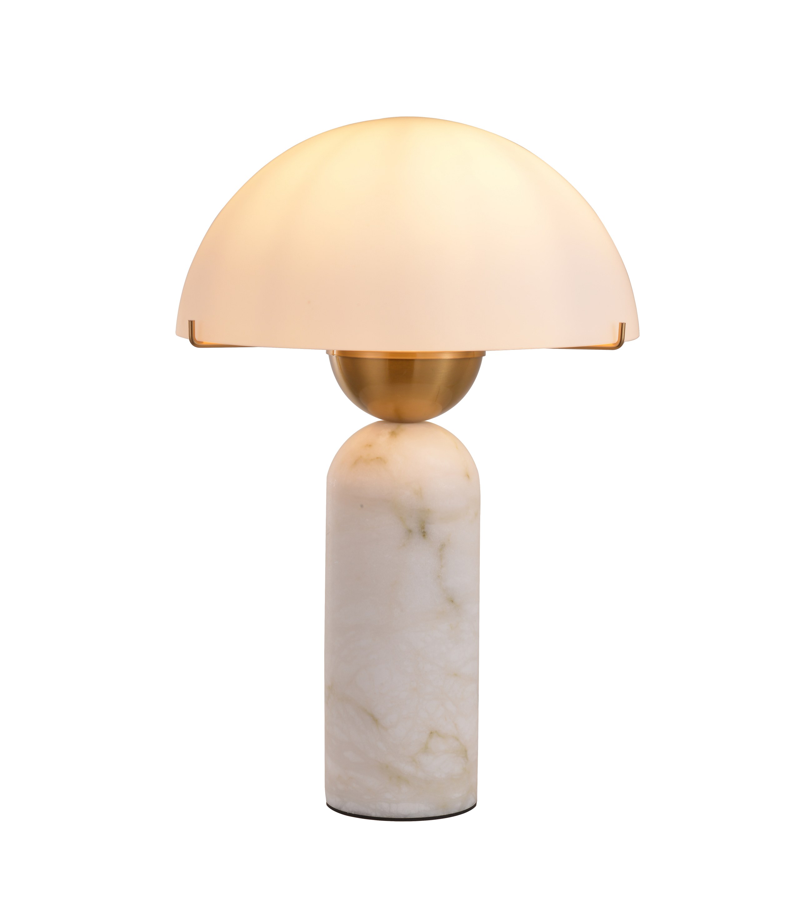 Alabastrowa lampa stołowa w kształcie grzybka