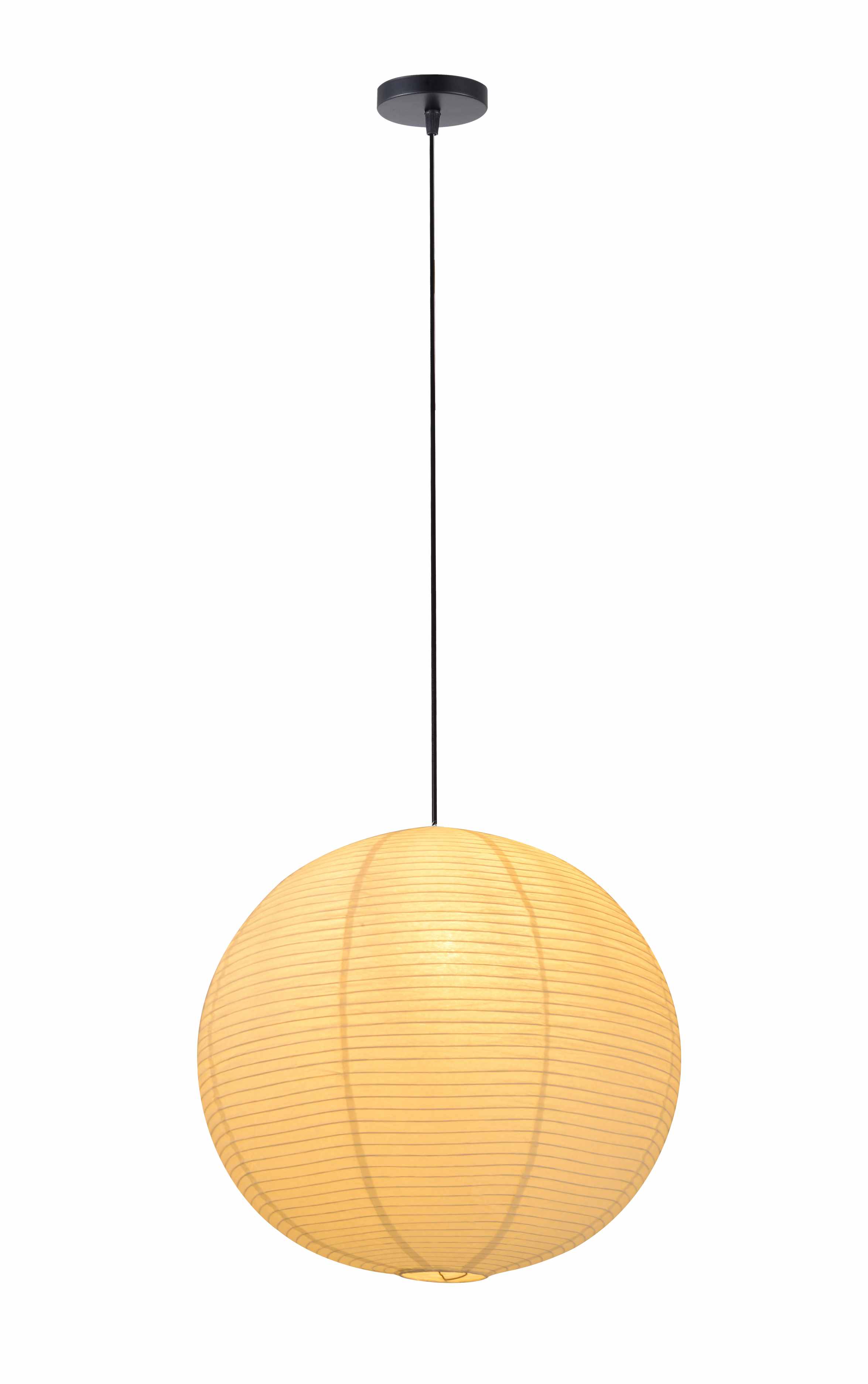 Lampa wisząca w kształcie kuli z papieru ryżowego