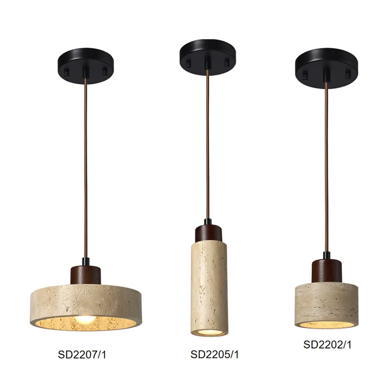 Lampa wisząca z trawertynu